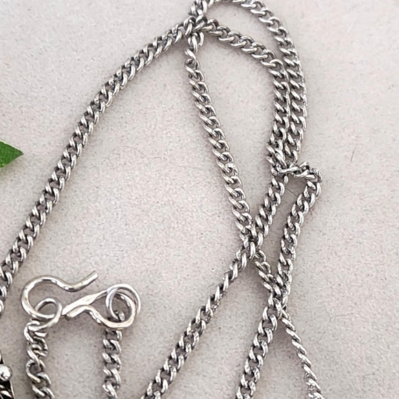 925 Silver Plated 20" Chain Necklace Matching Earrings with Tiger Eye Stones - Picture 7 of 9